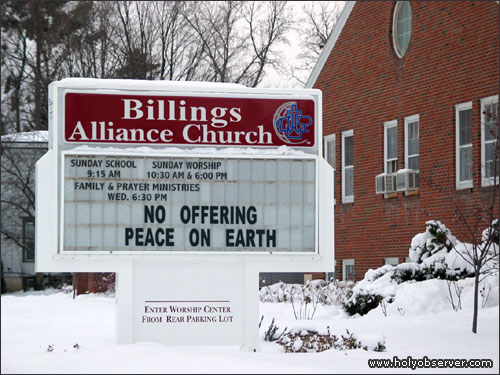 No offering peace on Earth